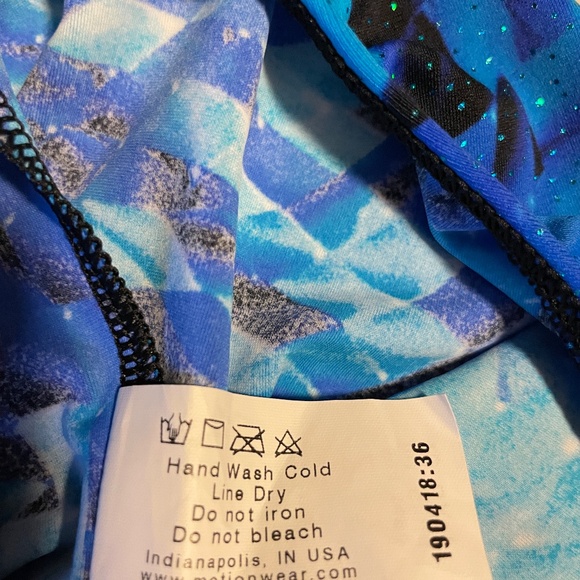 Motionwear Blue Athletic Kids Girls Romper Tank Shorts Leotard NEW IC 6X-7 NWT - Picture 3 of 5